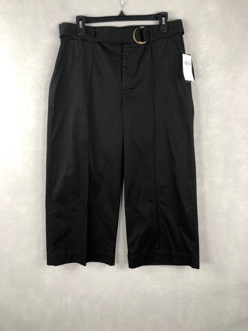 Lauren Ralph Lauren Cropped Pant Micro-Sanded Twill Black Women's Size 8 NEW